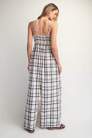Cottiera Checker Smocked Jumpsuit