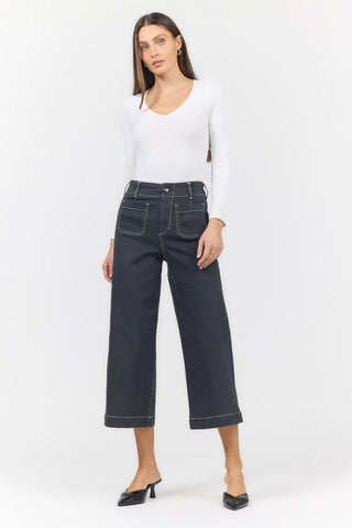 Dear John Audrey High Rise Wide-Leg Jean | Washed Black