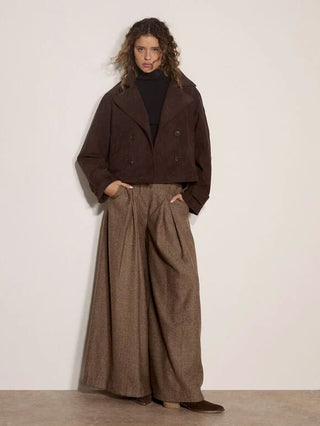 Apricot Pleated Palazzo Pants