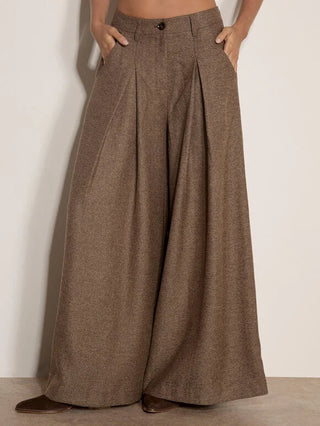 Apricot Pleated Palazzo Pants