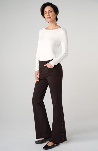 Liverpool Stella Kick Flare Pull-On Pant in Brown Truffle
