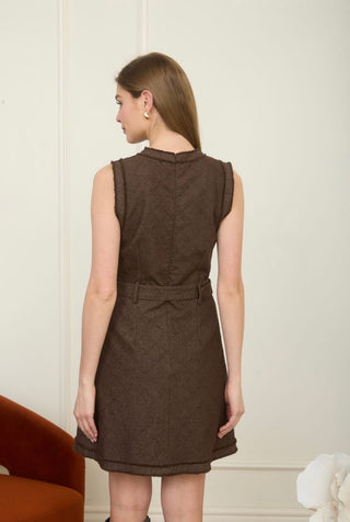 Belted Tweed Mini Dress