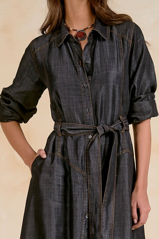 Elan Long Sleeve Collared Maxi Dress