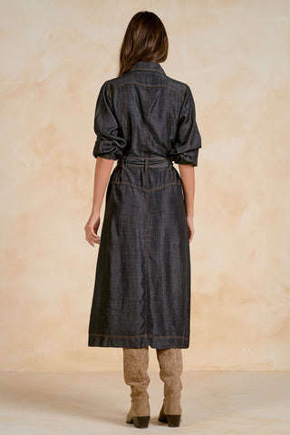 Elan Long Sleeve Collared Maxi Dress