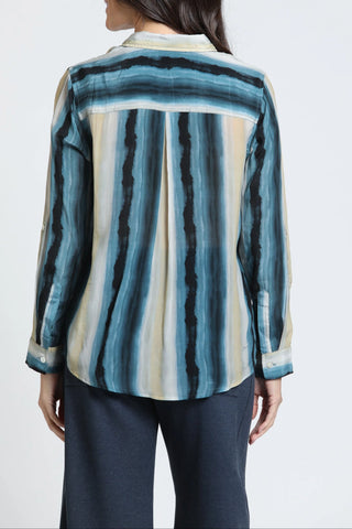 Watercolor Stripe Button-Up Shirt