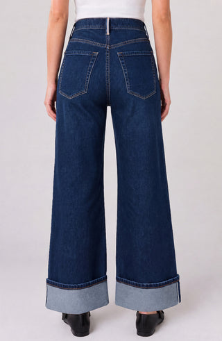 Liverpool Selvedge Morgan High Rise Cuffed Wide Leg Jean
