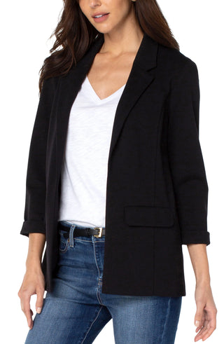 Liverpool black boyfriend blazer, angled front view