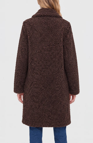 Liverpool Teddy Brown Double Breasted Coat, back view