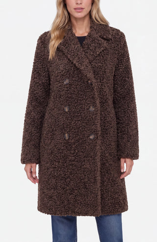 Liverpool Teddy Brown Double Breasted Coat, front view