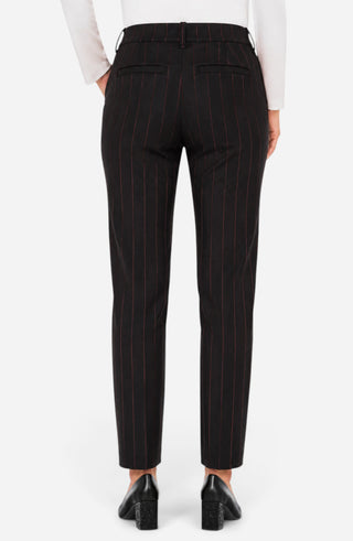 Liverpool Gemma Tapered Leg Trouser in Black Dark Oxblood, back view