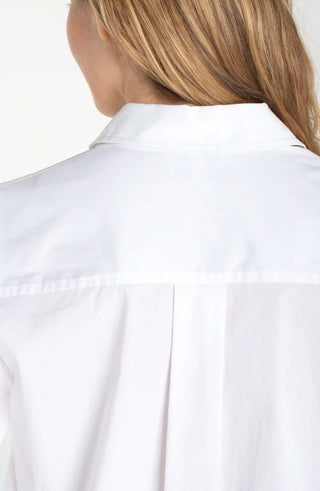 Liverpool Adjustable Sleeve Button Front Woven Top