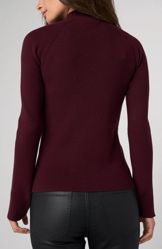 Liverpool Oxblood Long Sleeve Turtleneck Sweater, back view