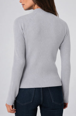 Liverpool Heather Grey Long Sleeve Turtleneck Sweater, back view