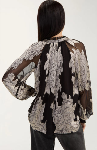 Liverpool Long Sleeve Woven Top, back view