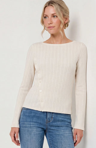 Liverpool Long Sleeve Boat Neck Knit Top