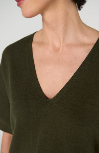 Hunter Green V-Neck Dolman Sweater