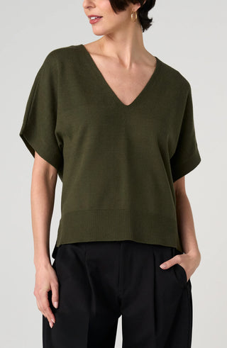 Hunter Green V-Neck Dolman Sweater