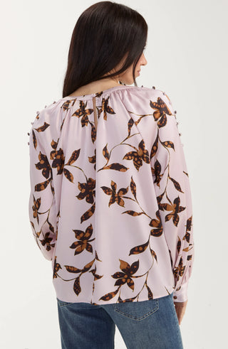 Liverpool Pink Chantilly Long Sleeve Blouse