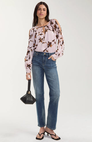 Liverpool Pink Chantilly Long Sleeve Blouse