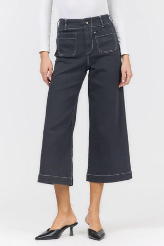 Dear John Audrey High Rise Wide-Leg Jean | Washed Black