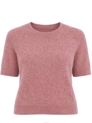 Susie Fuzzy Sweater by Another Love in pink, front view