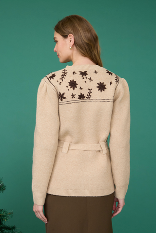 Zoe and Claire Floral Belted Cardigan