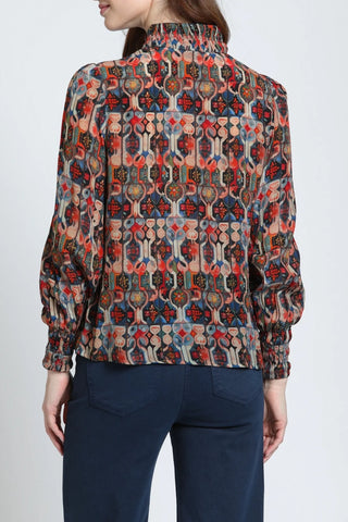 Mosaic Puff Sleeve Blouse