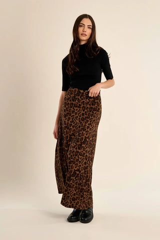 Mocha Leopard Maxi Skirt