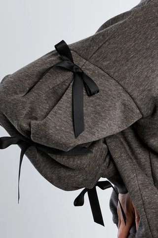 Charcoal Bow Sleeve Sweatshirt