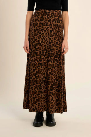 Mocha Leopard Maxi Skirt
