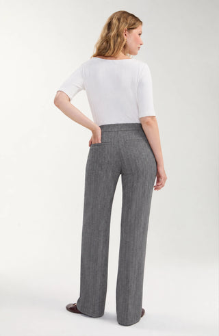Liverpool Heather Grey Ticking Stripe Pull On Trouser, back view