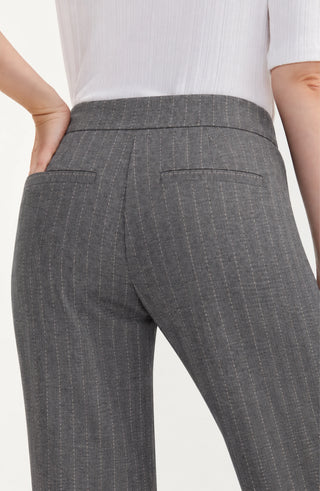 Liverpool Heather Grey Ticking Stripe Pull On Trouser, detail view