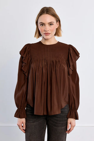 brown blouse
