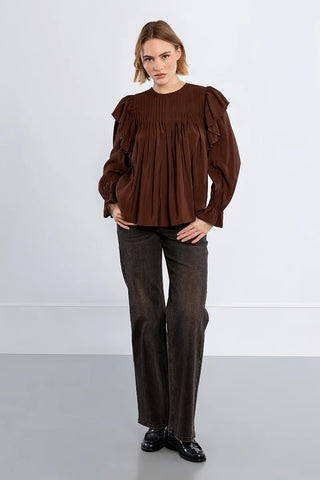 brown blouse