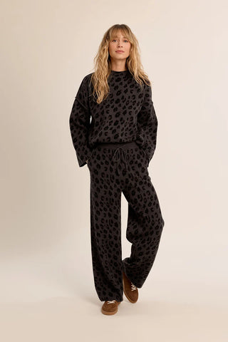 Leopard Drawstring Knit Trousers