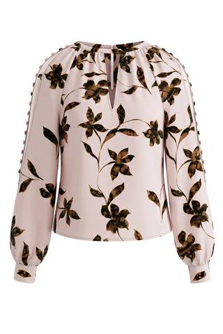 Liverpool Pink Chantilly Long Sleeve Blouse