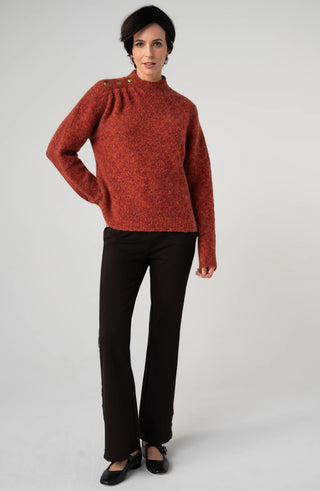 Liverpool Rust Mock Neck Sweater, front view